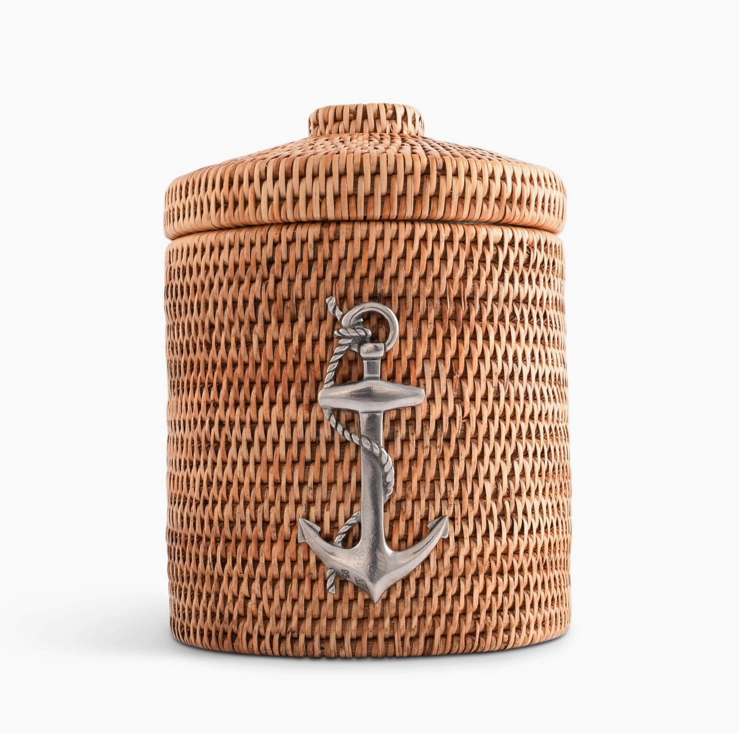 Anchor Hand Woven Wicker Rattan Lidded Ice Bucket