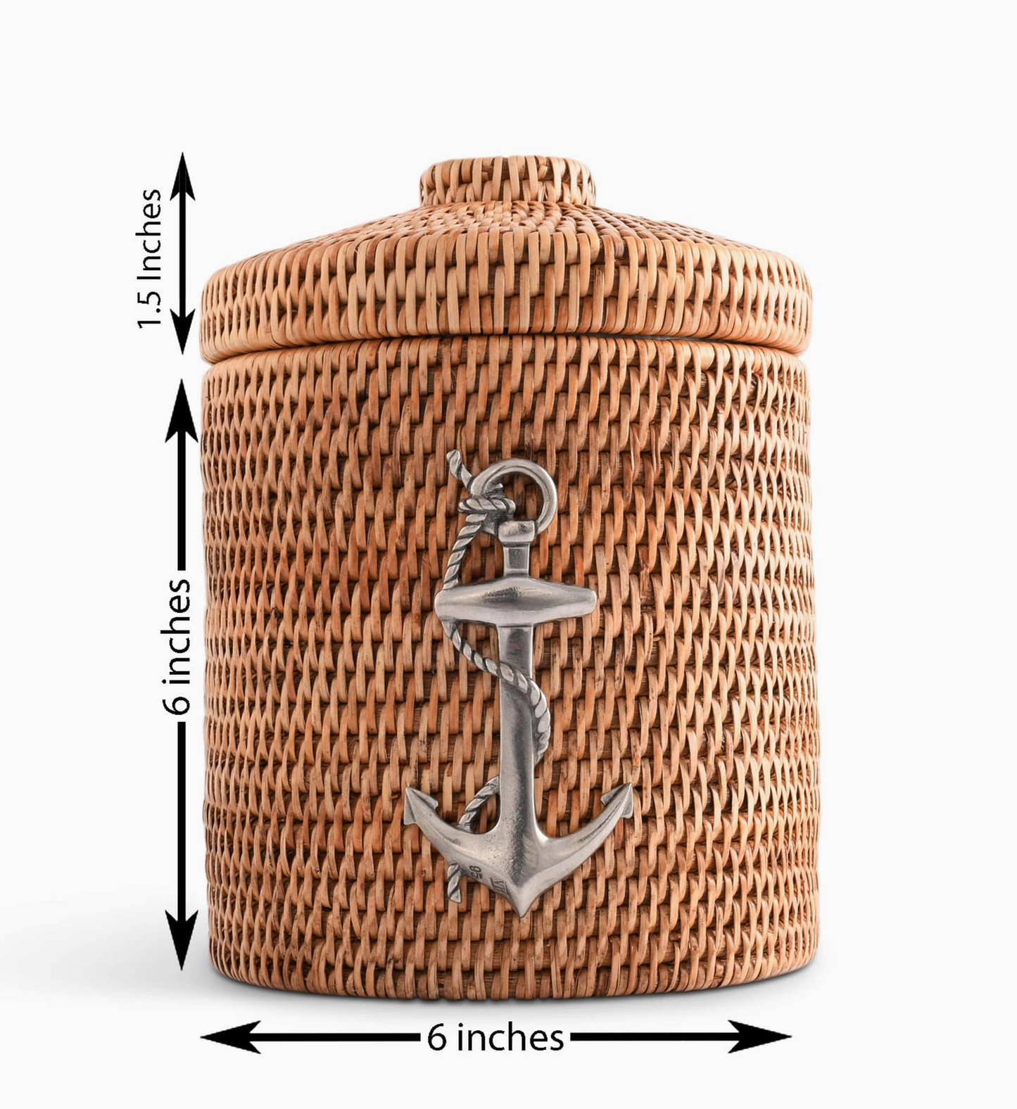Anchor Hand Woven Wicker Rattan Lidded Ice Bucket
