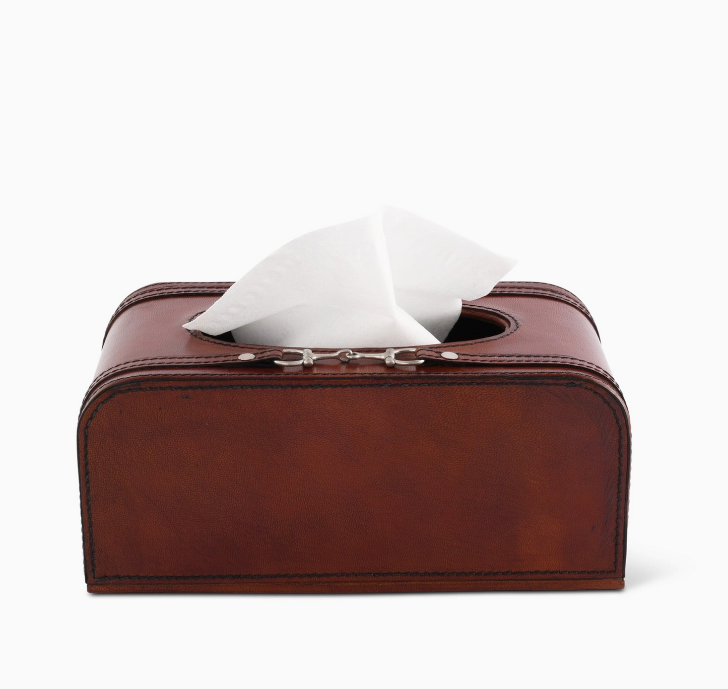 Premium Genuine Leather Bit Tissue Box